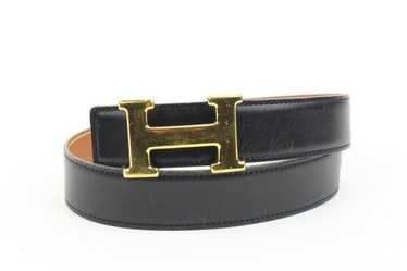 Hermes Hermès Black x Brown 18mm H Logo Belt Kit … - image 1
