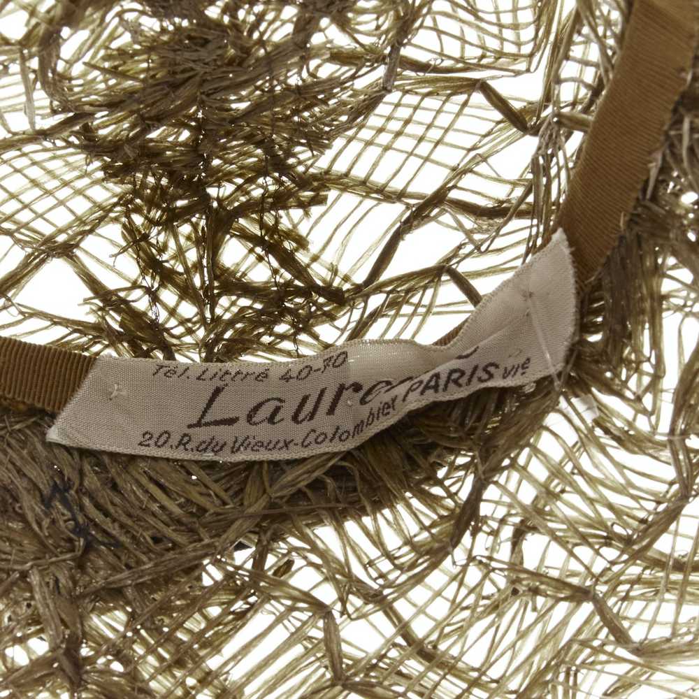 Laurence vintage LAURENCE PARIS brown straw raffi… - image 8