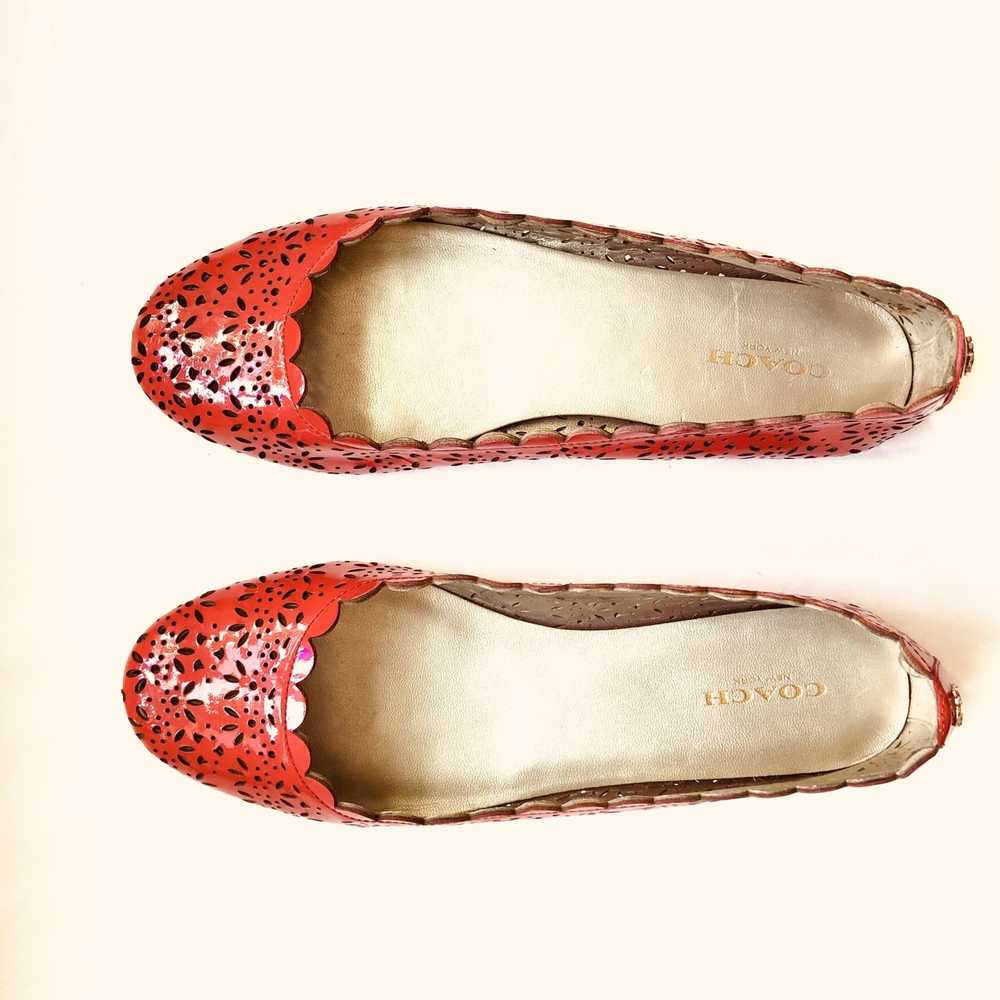 Coach Coach CARSIN Red Patent Leather Ballet Flat Sho… Gem