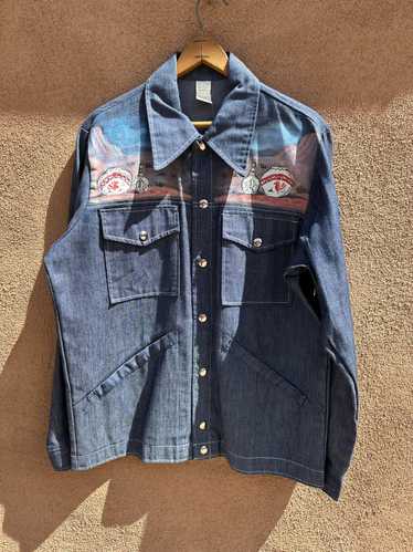 1970's Hand Painted Larry Greenwalt Denim Jacket b