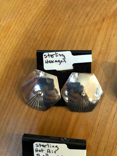 Sterling Hexagon Earrings