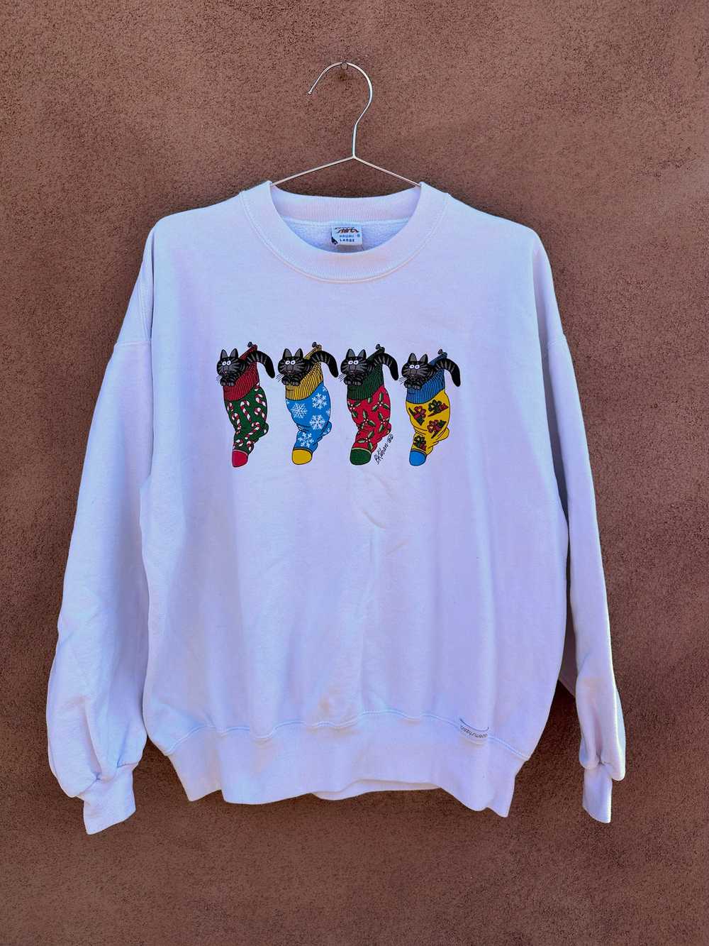 B. Kliban Christmas Cat Sweatshirt - image 1