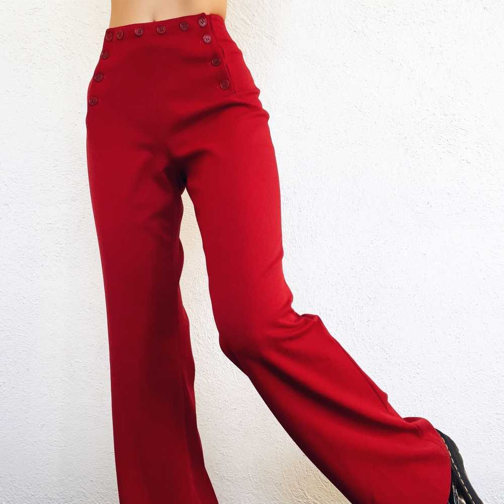Cherry Red Wide Leg Pants (M) - image 1