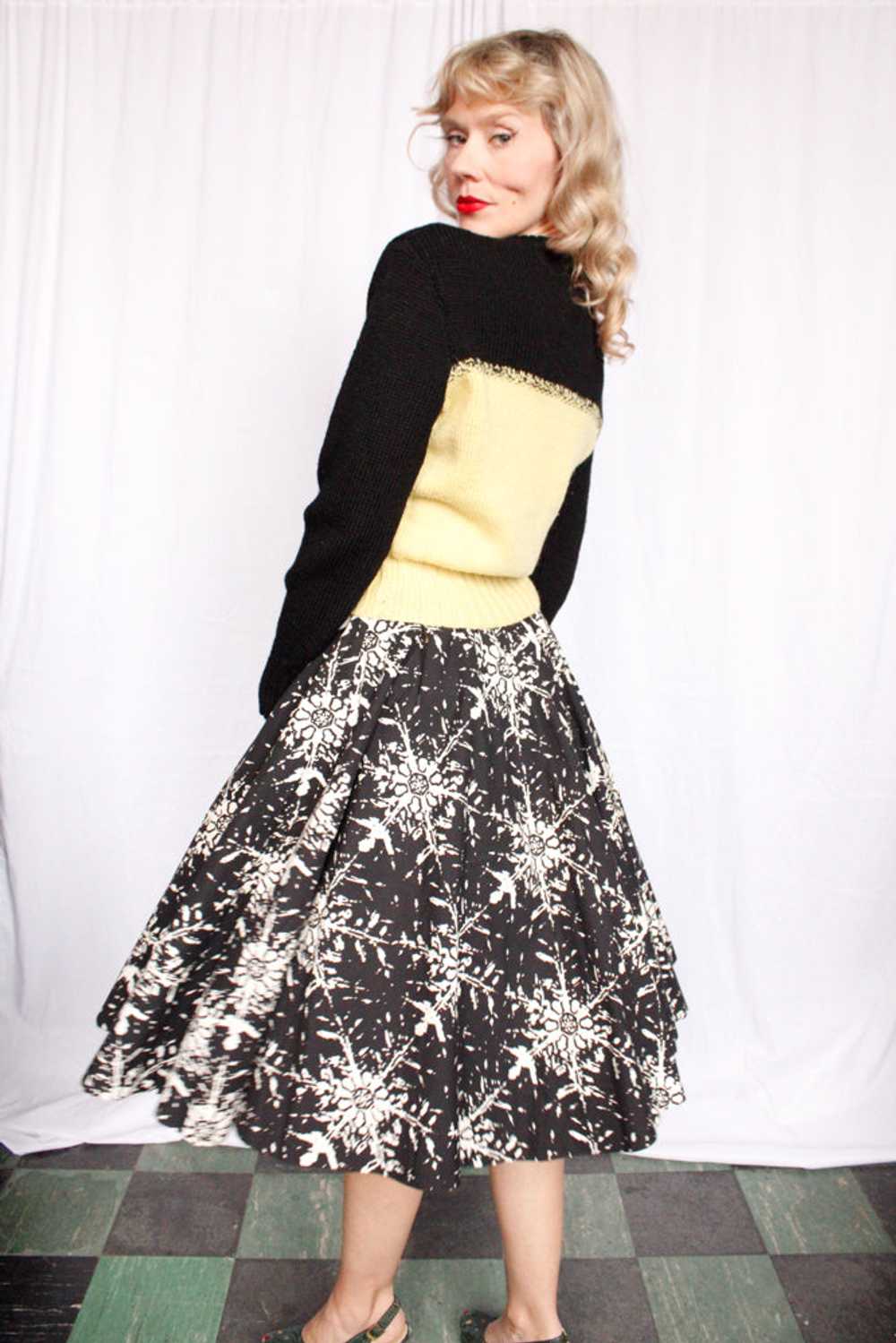 1950s Snowflake Cotton Swing Skirt - Xsmall - image 7