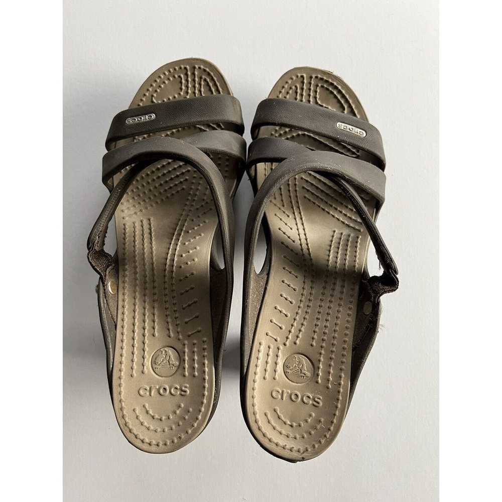 Crocs Crocs Cyprus IV Heels Slip On Sandals Brown… - image 1