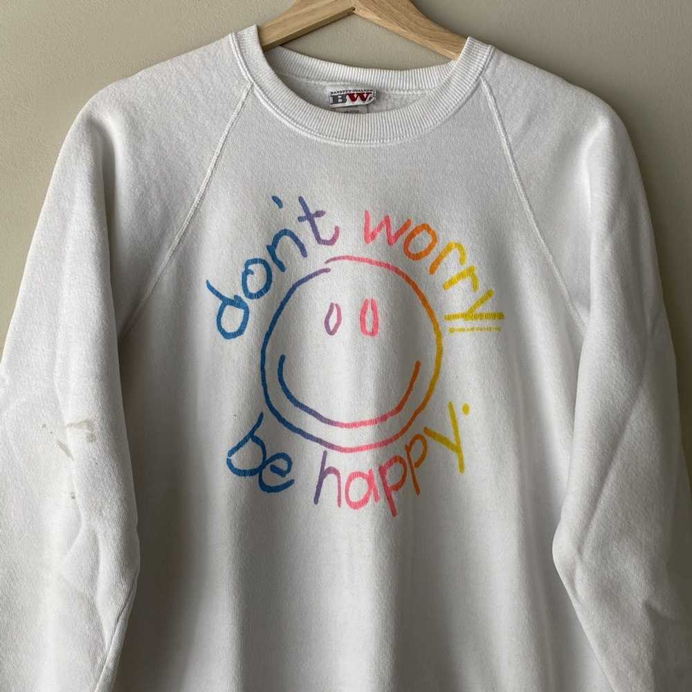 Streetwear × Vintage Don’t Worry Be Happy Rainbow… - image 2