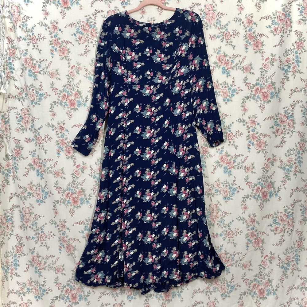 Vintage Vintage 90s adini long sleeve floral dres… - image 4