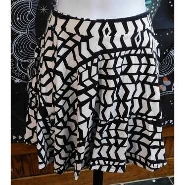 Other SO Black And White Abstract Skater Skirt - image 1