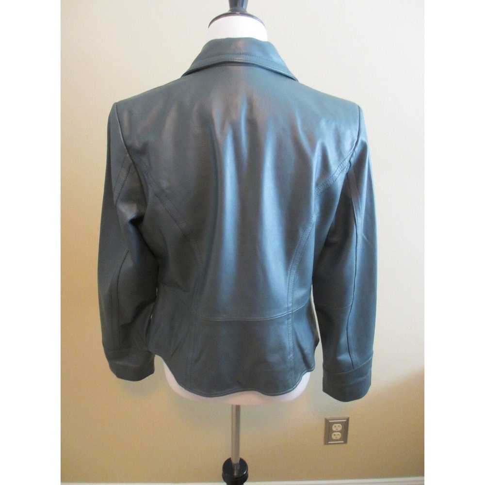 Other I.E. WOMEN'S GREEN LEATHER COAT BLAZER FULL… - image 3