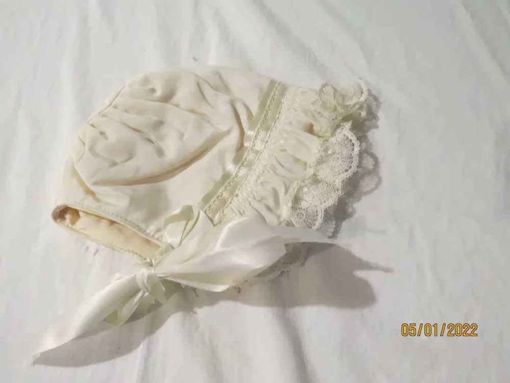 Lace Trimmed Christening Coat and Hat - image 8