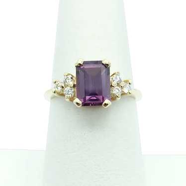 10K Lab Sapphire & Cubic Zirconia Ring