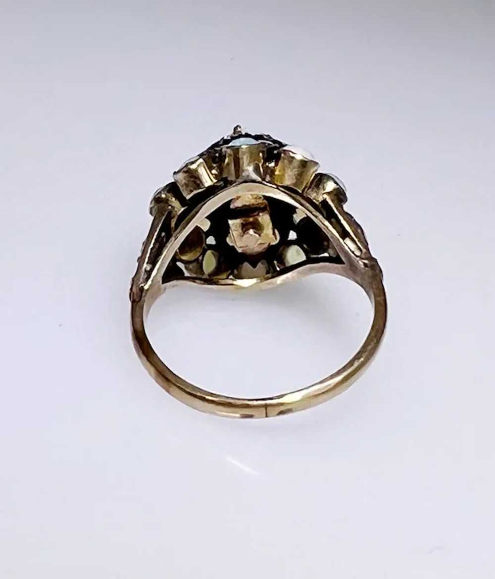 Vintage 14kt gold Opal gemstone ring, princess st… - image 4