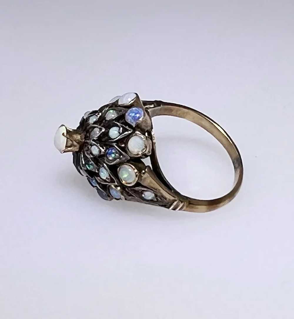 Vintage 14kt gold Opal gemstone ring, princess st… - image 5