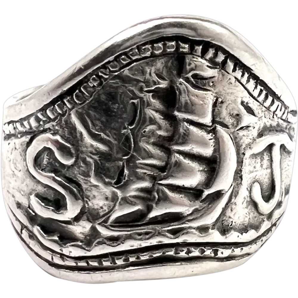 Antique c year 1900. Sterling Silver Novelty Ring. - image 1