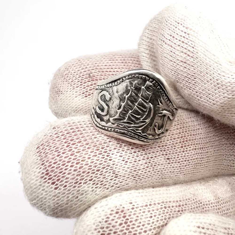 Antique c year 1900. Sterling Silver Novelty Ring. - image 6