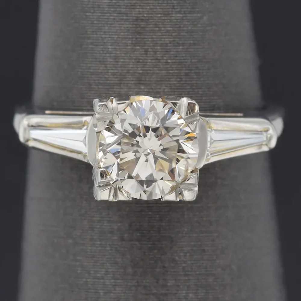 Antique Platinum 1.23 TCW Diamond Three-Stone Ban… - image 2