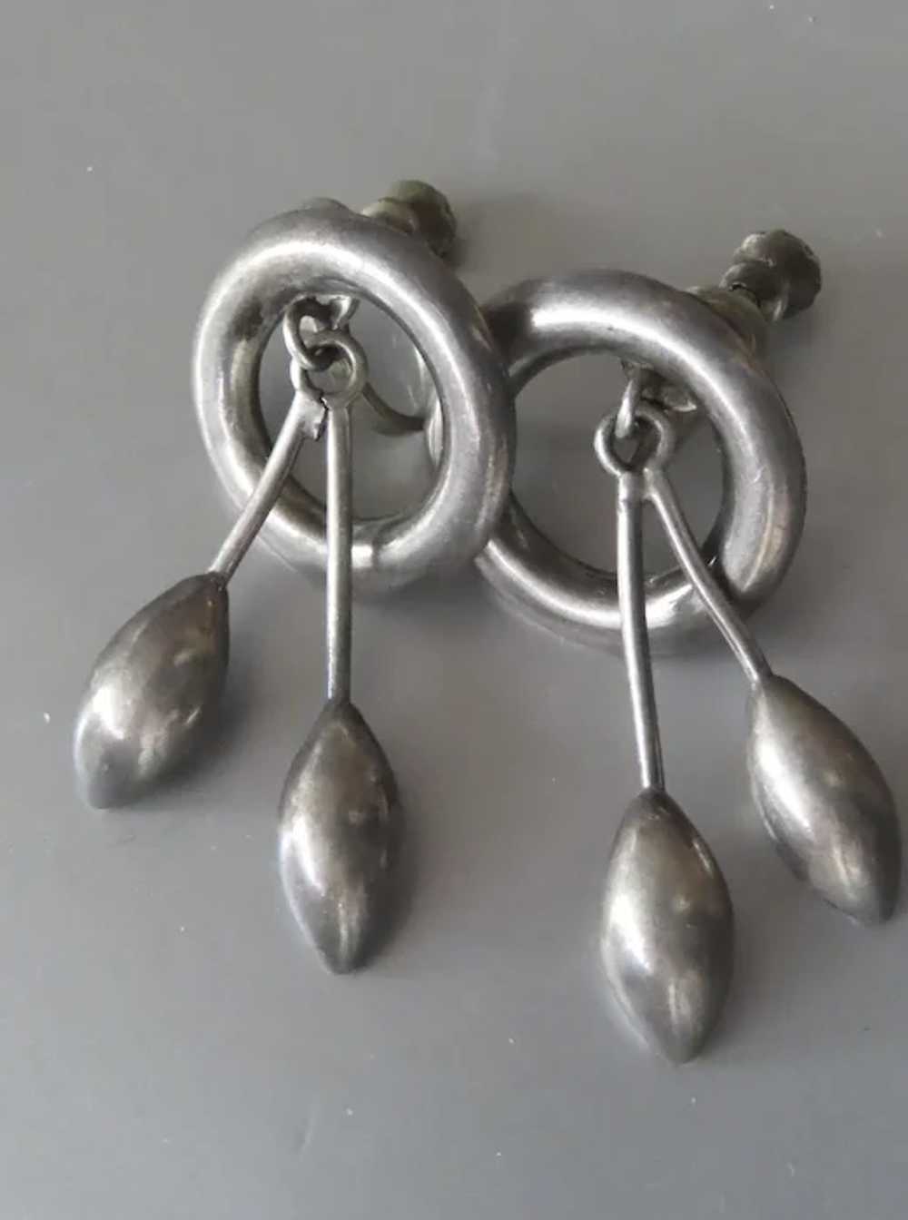 Vintage Sterling Silver Dangle Earrings Made in M… - image 4