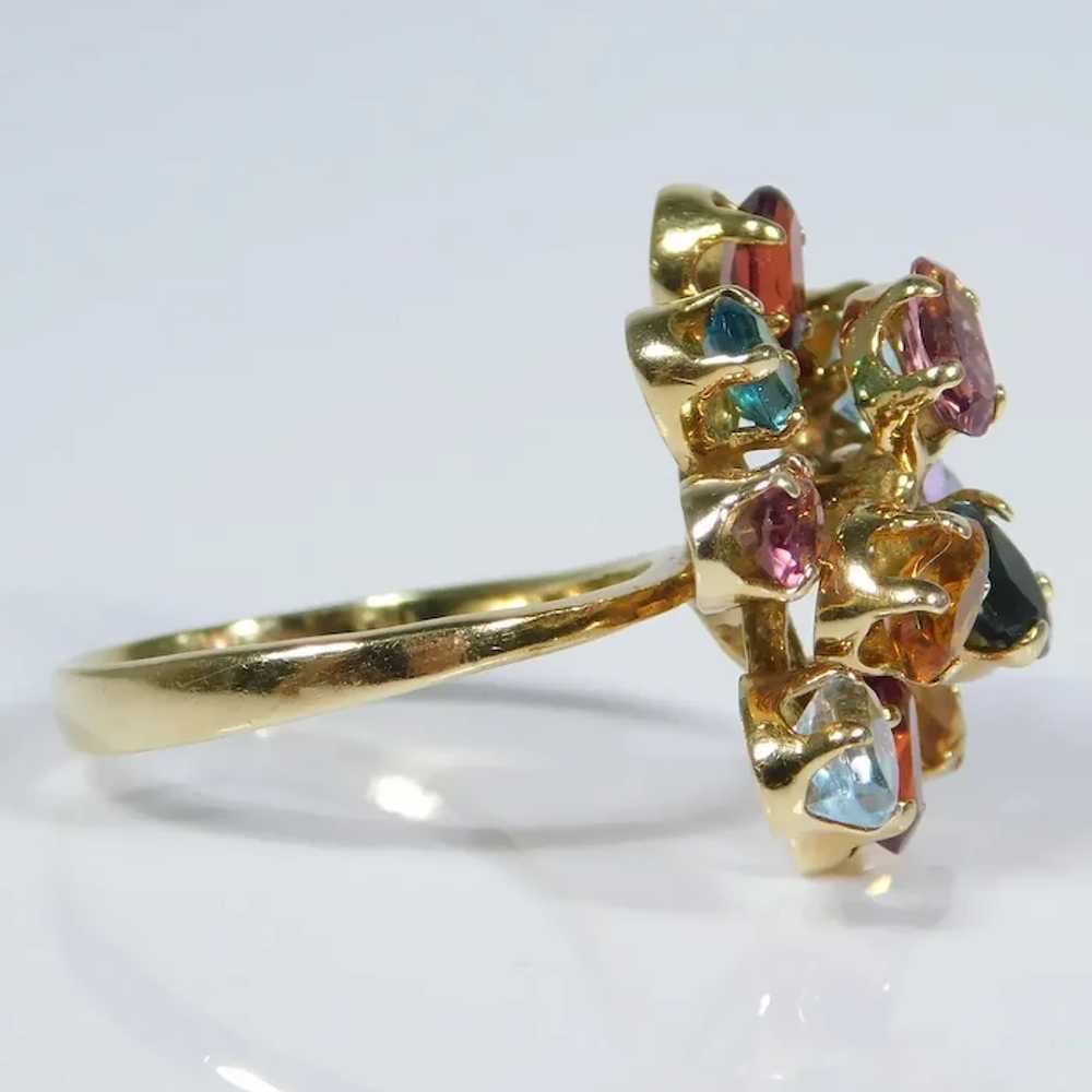 Colorful 2.86ctw Multi Gemstone Ring 18K Yellow G… - image 3