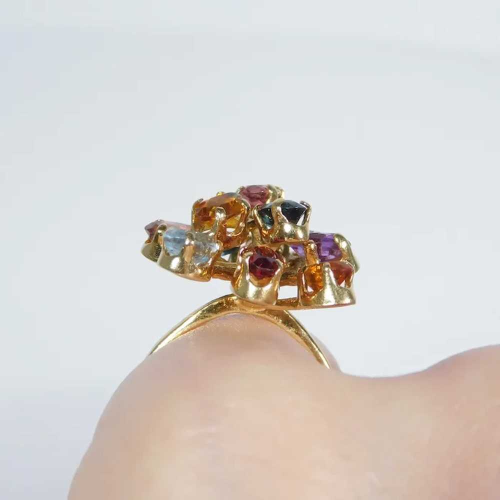 Colorful 2.86ctw Multi Gemstone Ring 18K Yellow G… - image 6