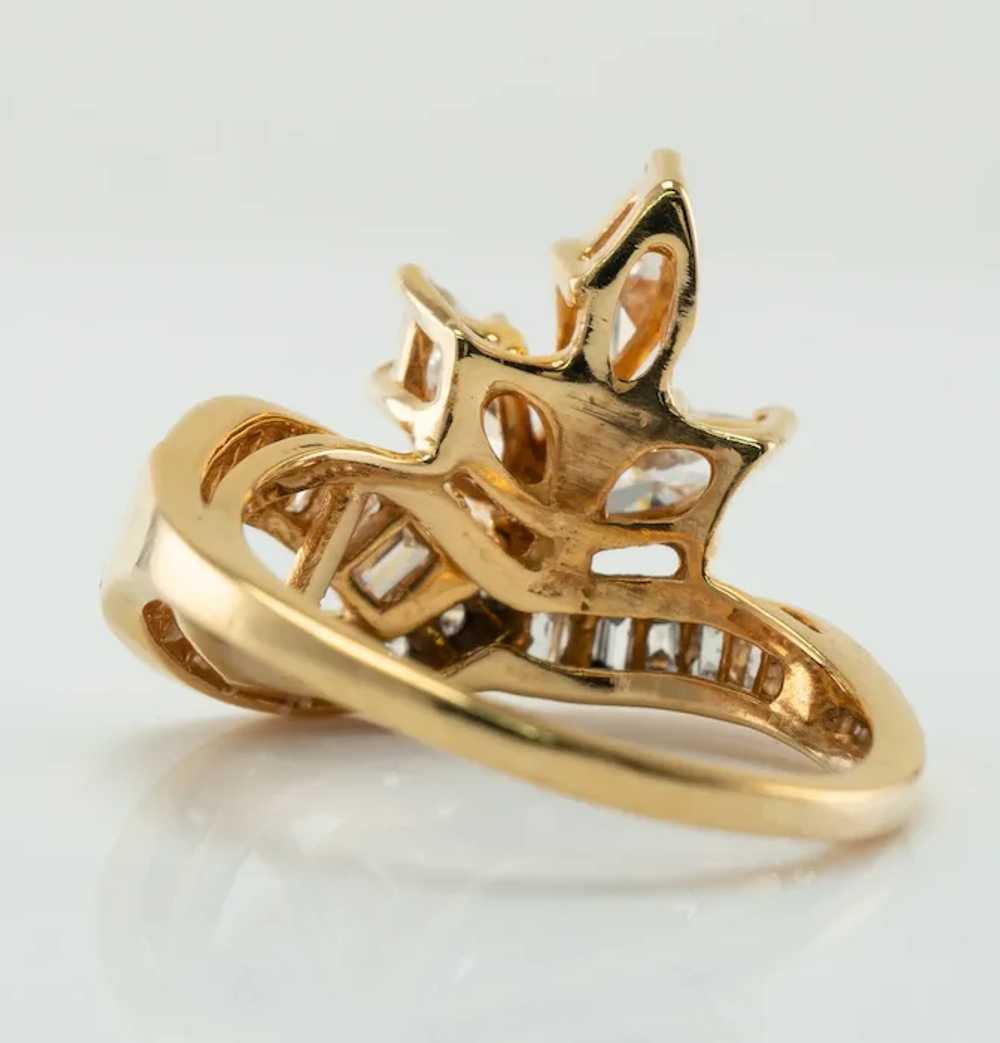 Natural Diamond Ring 14K Yellow Gold Marquise Rou… - image 6