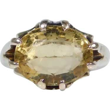 Warm 4.40ct Citrine Solitaire Ring 14K Yellow Gold