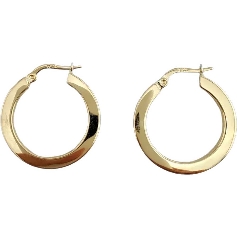 Vintage 14K Yellow Gold Hoop Earrings - image 1