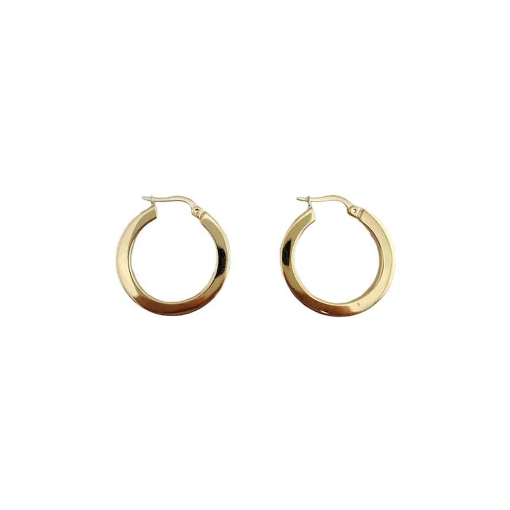 Vintage 14K Yellow Gold Hoop Earrings - image 2