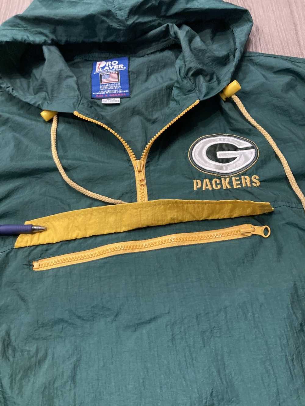 Vintage RARE 90s Pro Player BLACK Green Bay Packers Jacket Coat NFL XL 