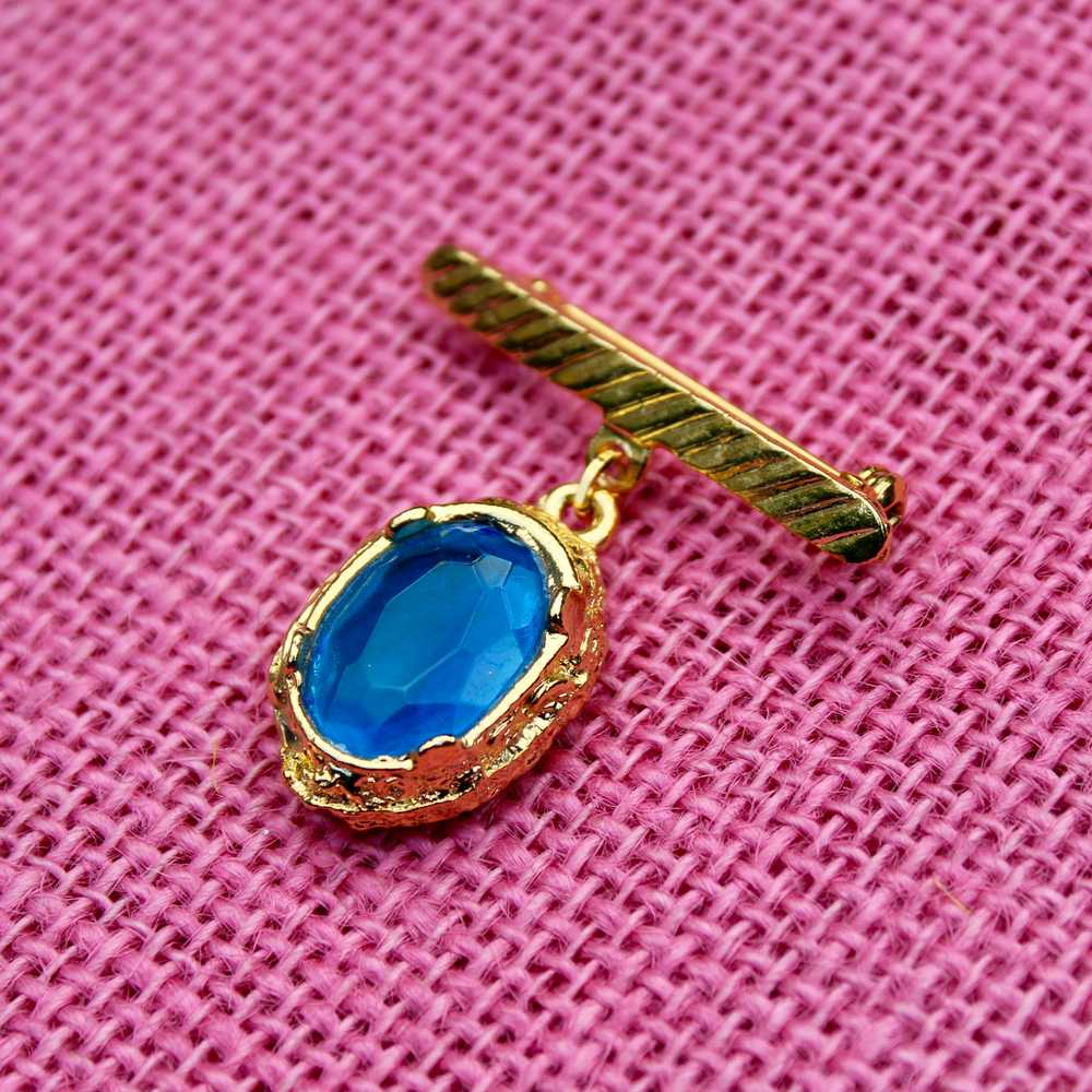 Bar with Blue Drop Brooch - image 2