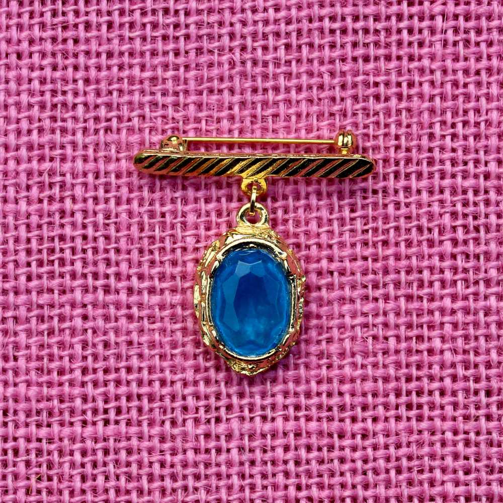 Bar with Blue Drop Brooch - image 3