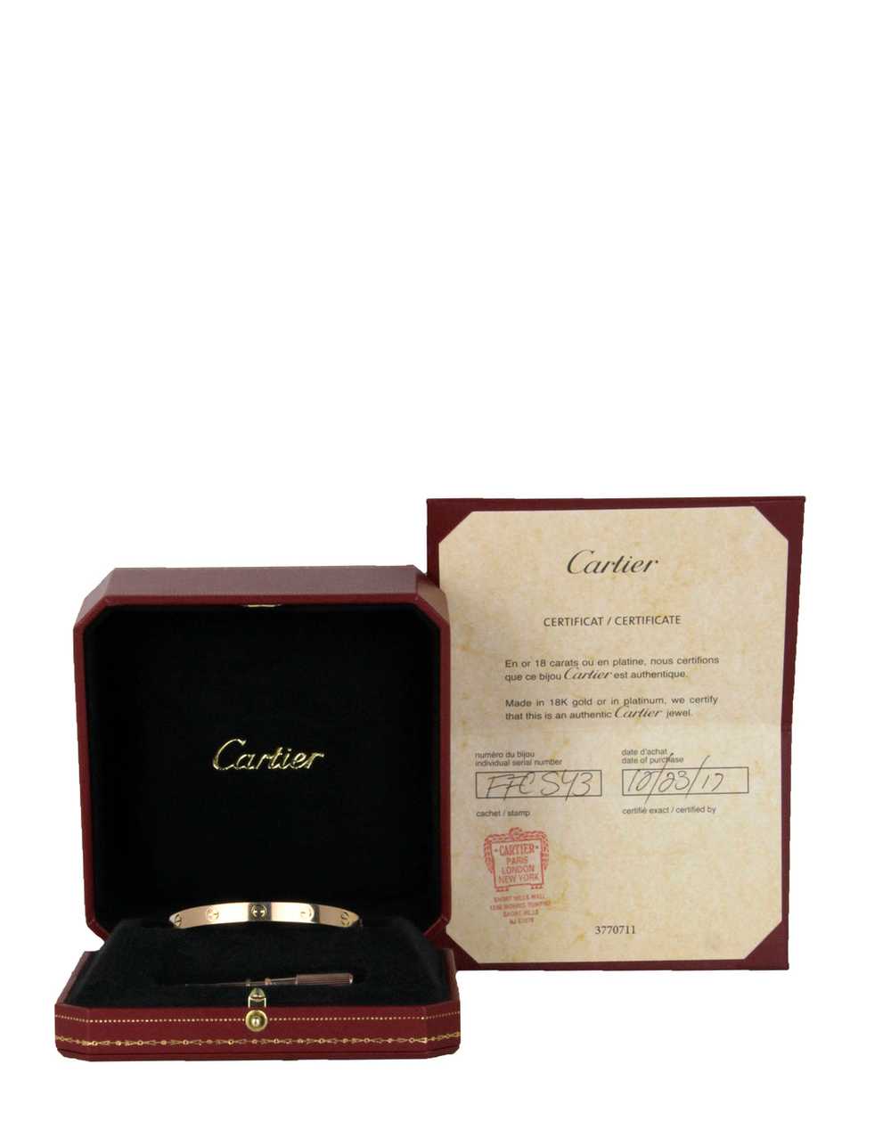 Cartier 18k Rose Gold LOVE Bracelet sz 17 - image 2
