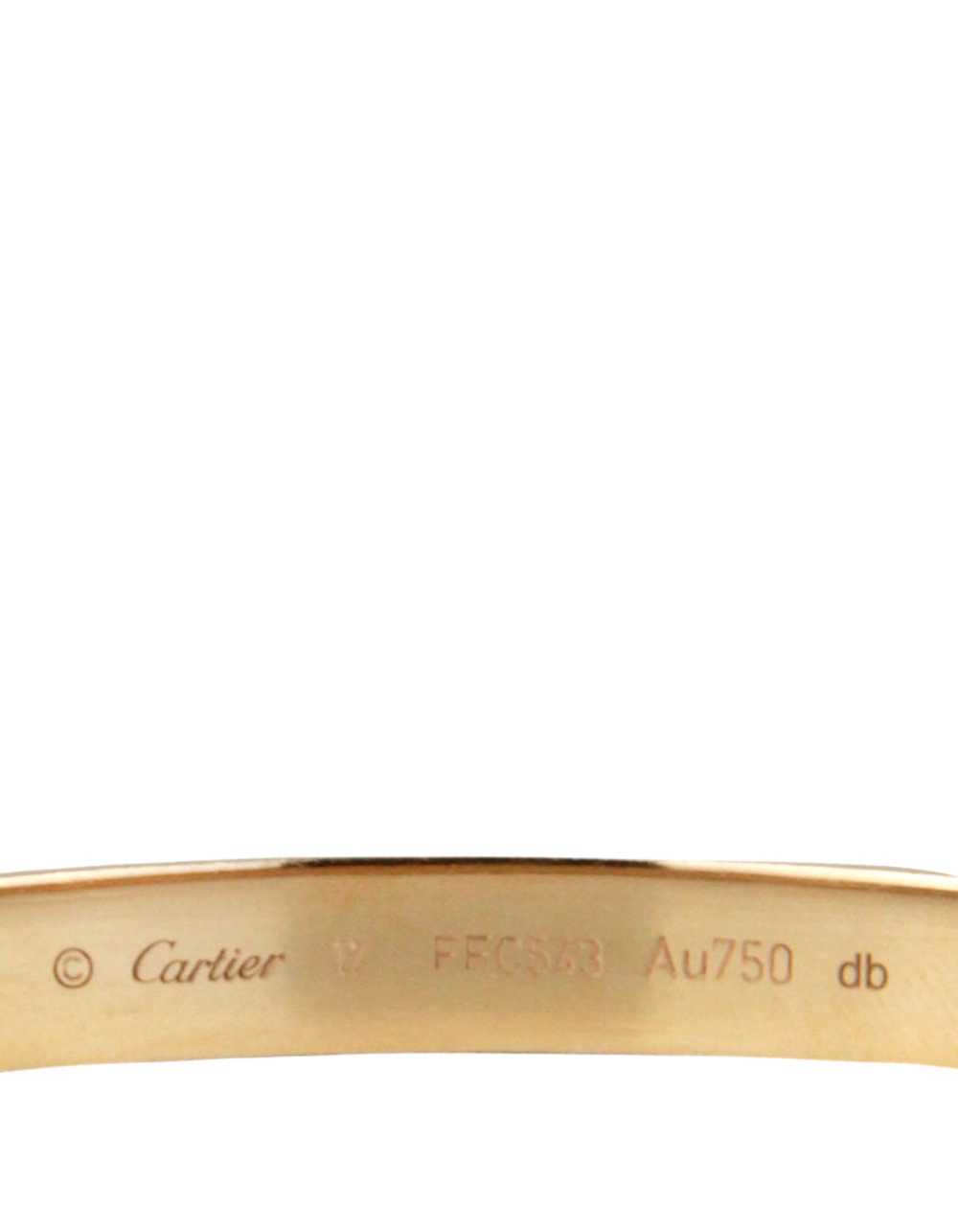 Cartier 18k Rose Gold LOVE Bracelet sz 17 - image 6