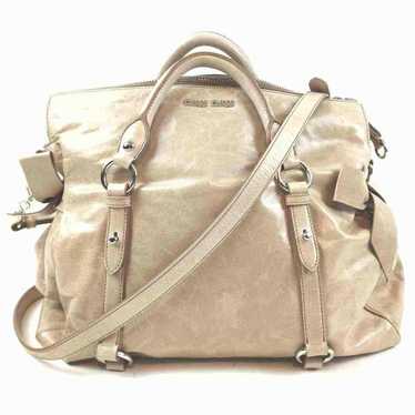 Miu Miu Miu Miu Large Shoulder Bag Pink-Beige Lea… - image 1