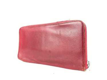 Authentic HERMES Azap Long Silk Inn Long Wallet Rose Azare Leather #6701
