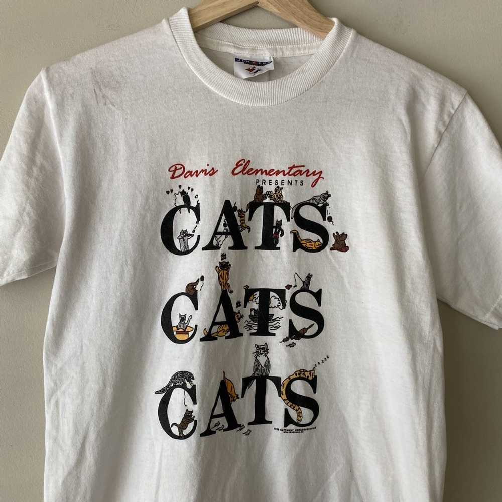Made In Usa × Tee Shirt × Vintage Vintage Cats El… - image 2