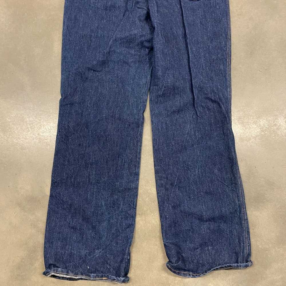 Vintage 60s VTG 100% Cotton Unbranded Indigo Blue… - image 5