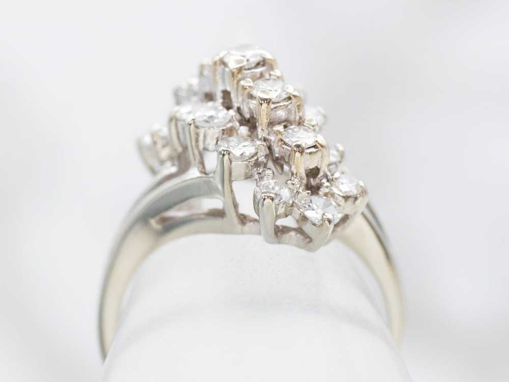Fantastic 1980s Diamond Cluster Ring - image 4