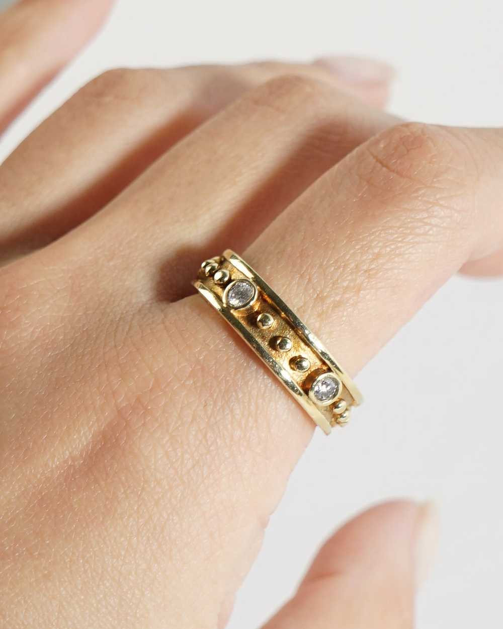 14k Gold Ring w/ Diamonds / size: 8 - image 1