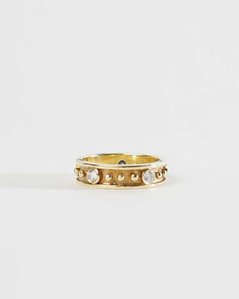 14k Gold Ring w/ Diamonds / size: 8 - image 2