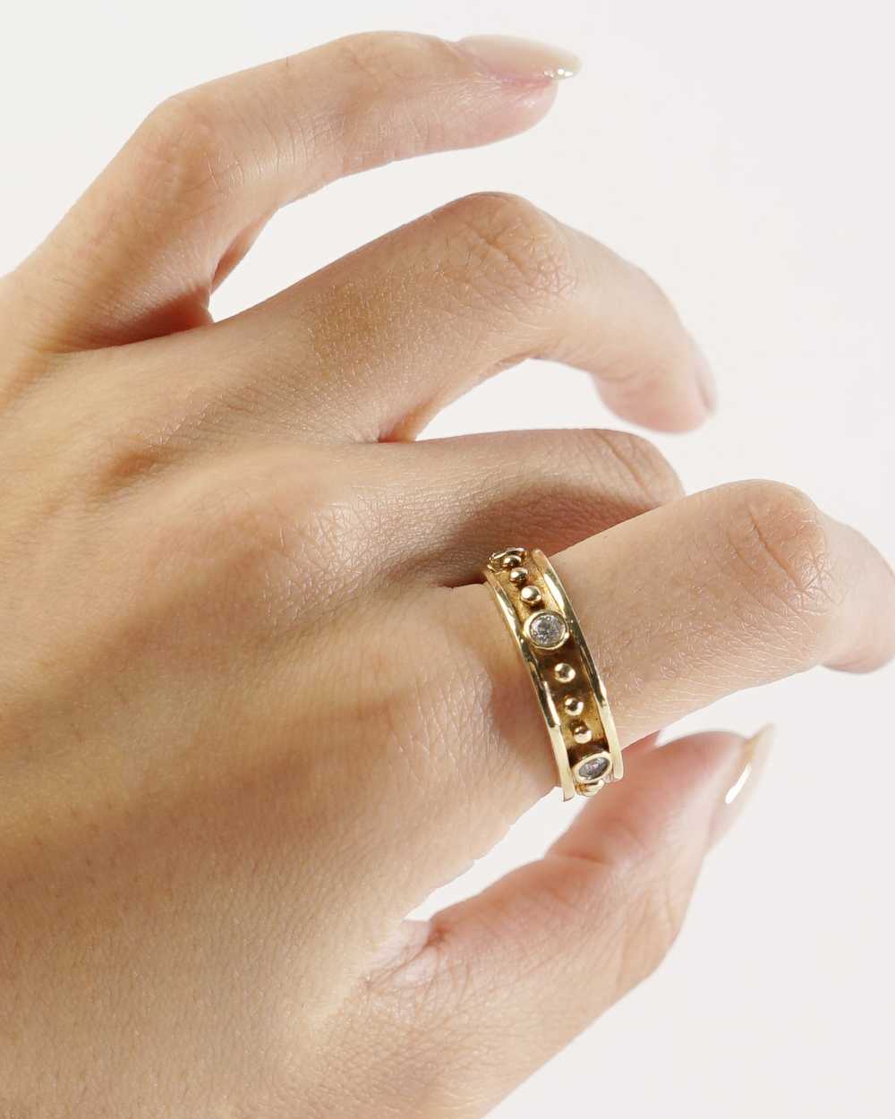14k Gold Ring w/ Diamonds / size: 8 - image 4