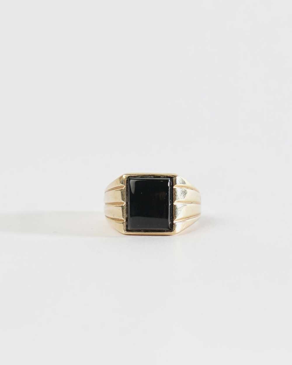 14k Gold Ring w/ Onyx / size: 8 - image 1