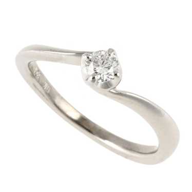[8/1 P2x] 4℃ Single Diamond Ring K18WG Diamond 0.1