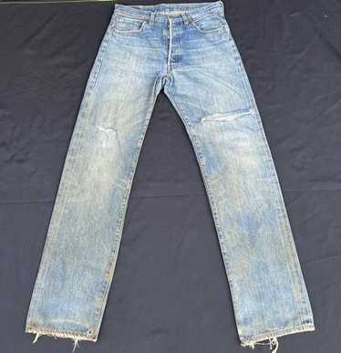 Levis Vintage Clothing LVC 1915 501 XX Selvedge Jeans Mens Sz 24 Destroyed  $395