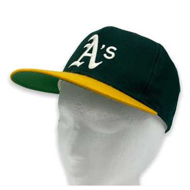 Vtg 80s MLB Oakland A's Stitched Snapback Trucker Hat 