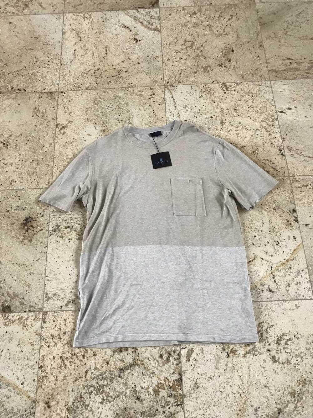 Lanvin Washed Fluid Crewneck Tee In Beige & Grey - image 1