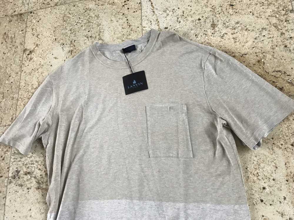 Lanvin Washed Fluid Crewneck Tee In Beige & Grey - image 7