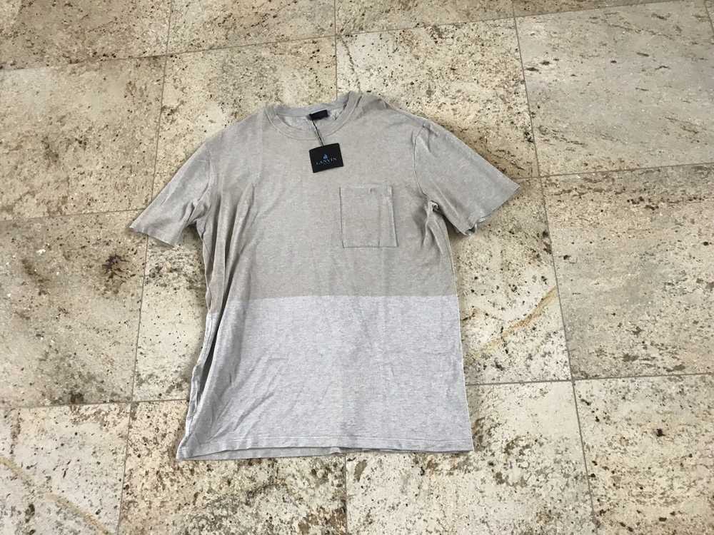 Lanvin Washed Fluid Crewneck Tee In Beige & Grey - image 9