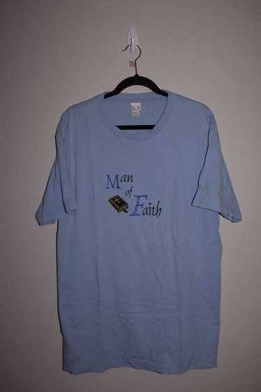 Vintage 90s Man of Faith Embroidered T-Shirt - image 1