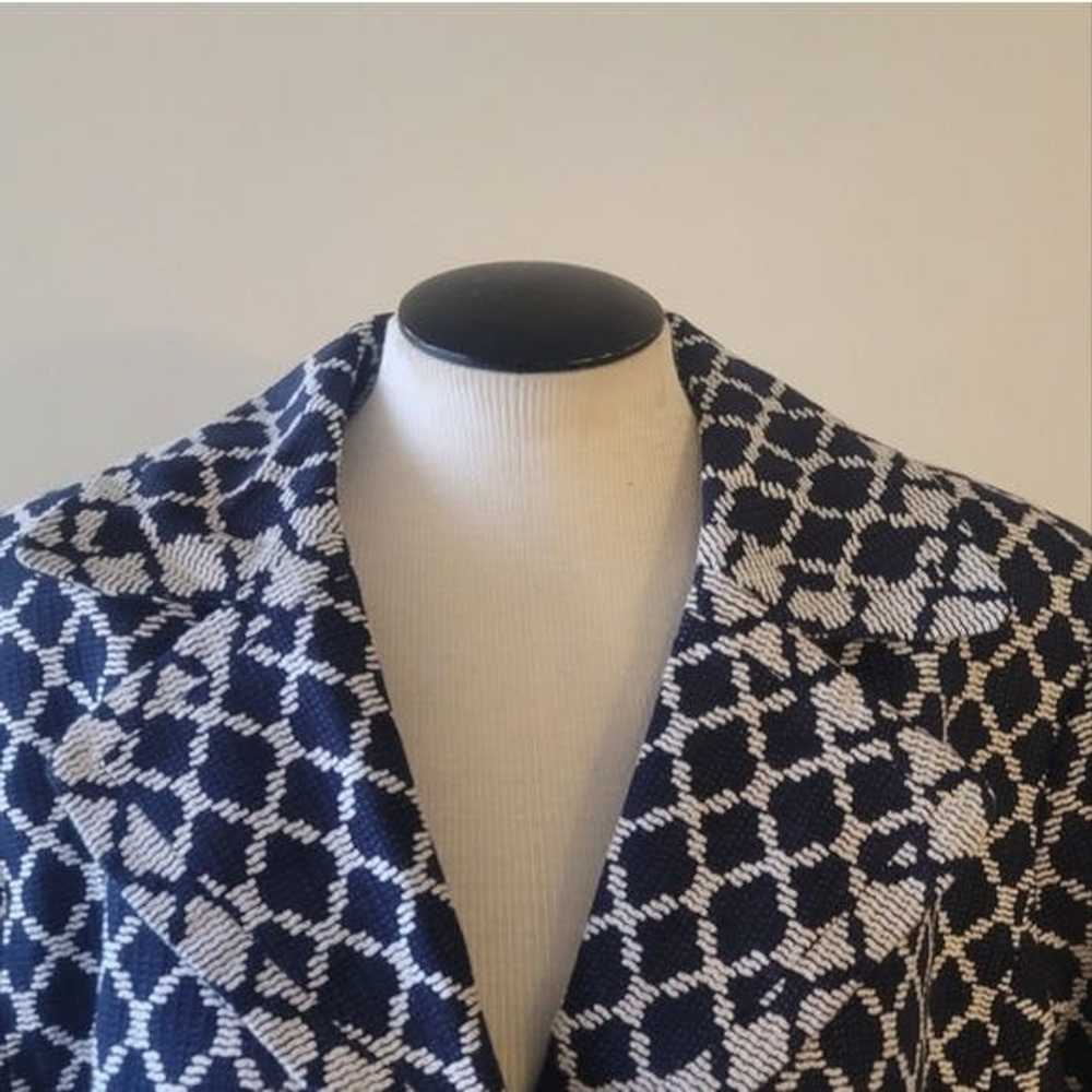 Other Talbots Navy Blue White Diamond Print Plus … - image 4