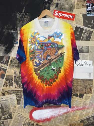 Grateful Dead Summer Tour ‘80 Men’s Bright Aqua T-shirt-Small